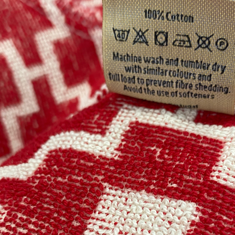 Oas men's red and white cotton towel-effect shirt