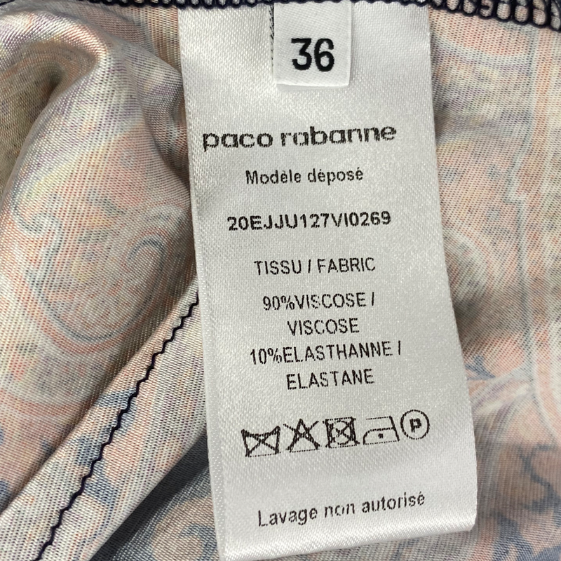 Paco Rabanne Navy Viscose Paisley Floral Set