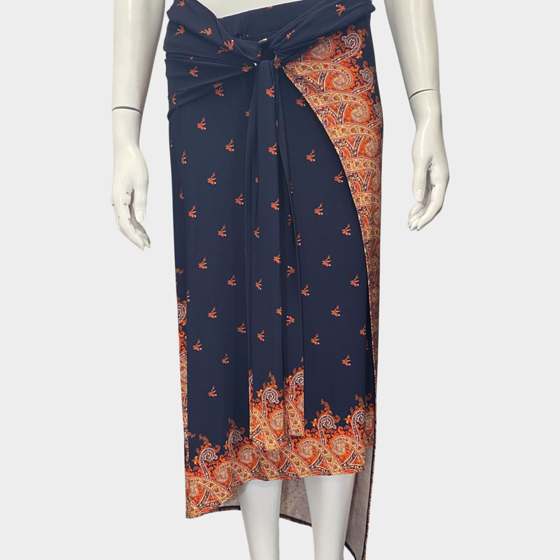 Paco Rabanne Navy Viscose Paisley Floral Set
