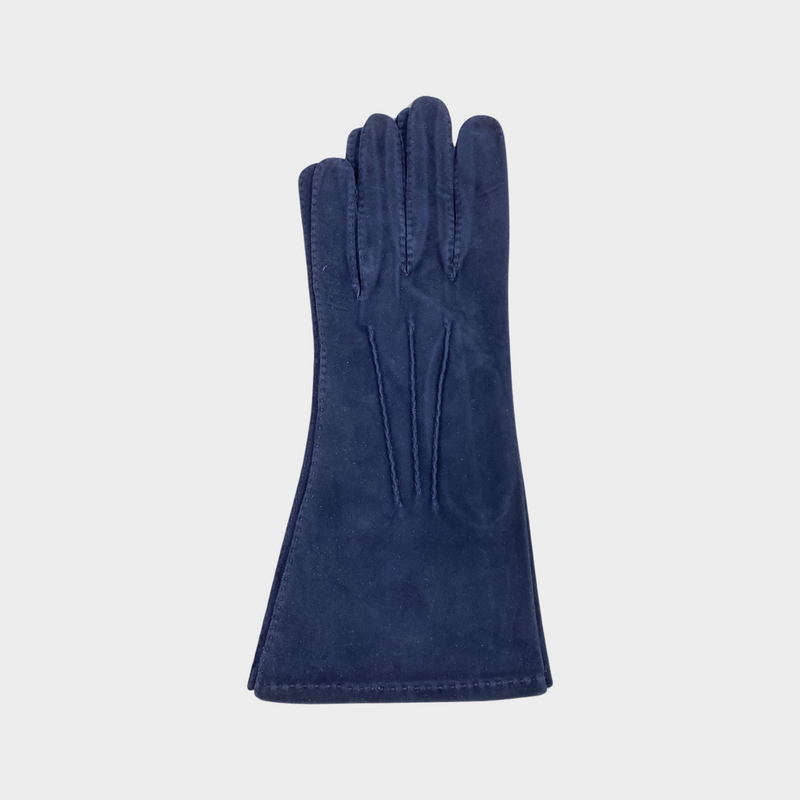 Hermès women's navy suede gloves