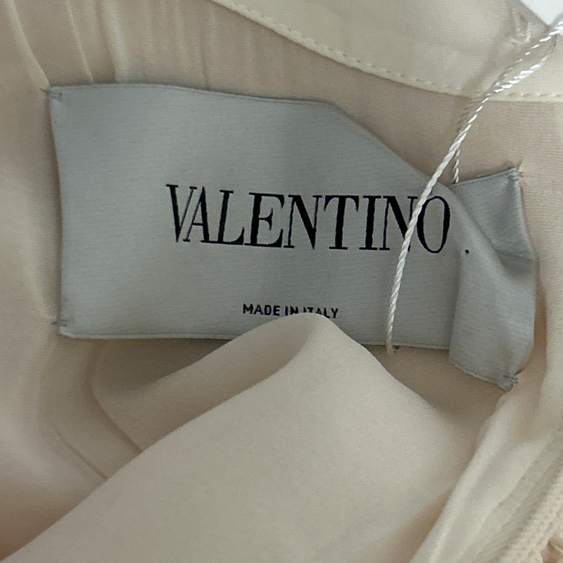 Valentino Cream Wool And Silk Dress With Lace Panelling