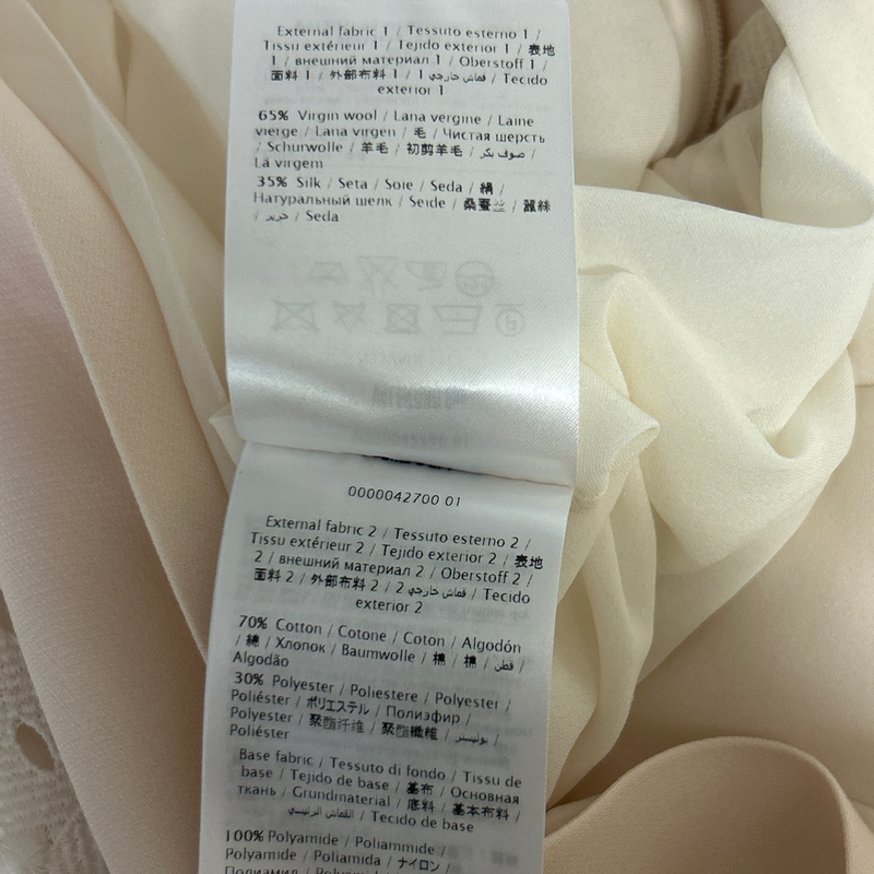 Valentino Cream Wool And Silk Dress With Lace Panelling