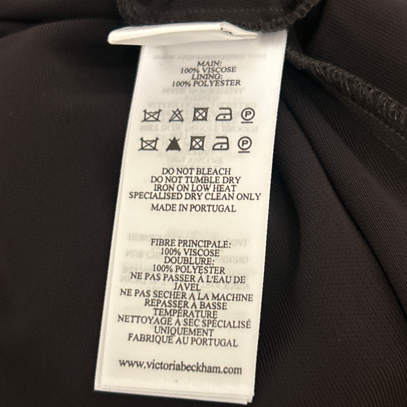 Victoria Beckham Brown Ruched Maxi Dress With Zipper Trim Detail