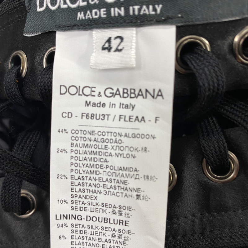 Dolce&Gabbana black ruched mesh corset-style dress