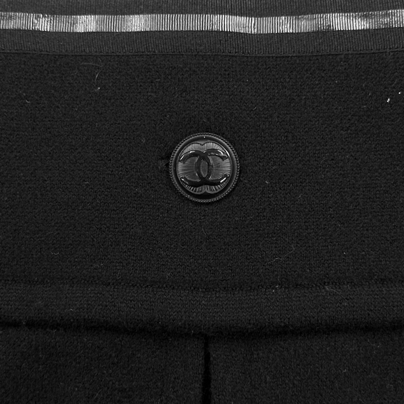 CHANEL black cashmere blend mini skirt