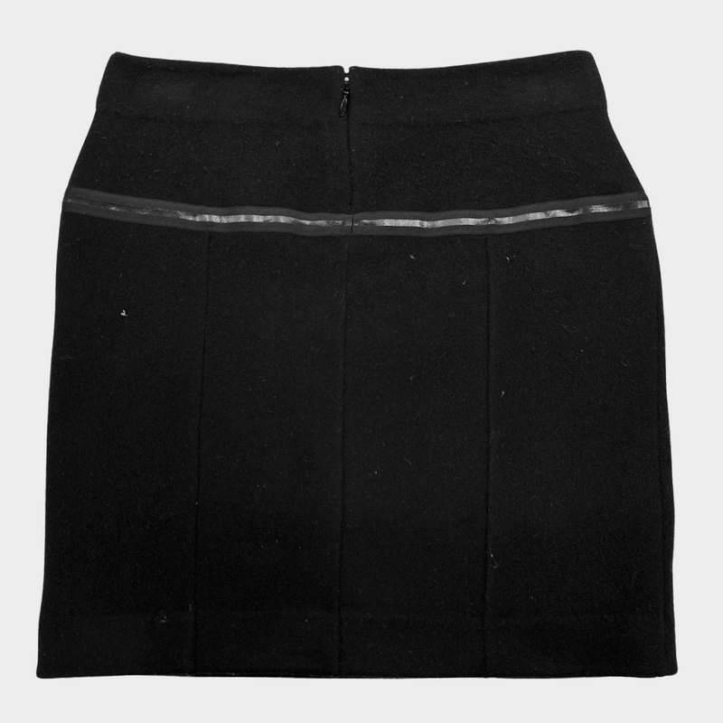 CHANEL black cashmere blend mini skirt