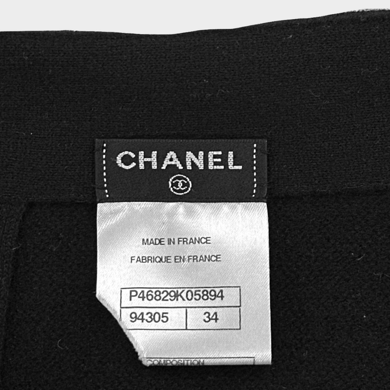 CHANEL black cashmere blend mini skirt