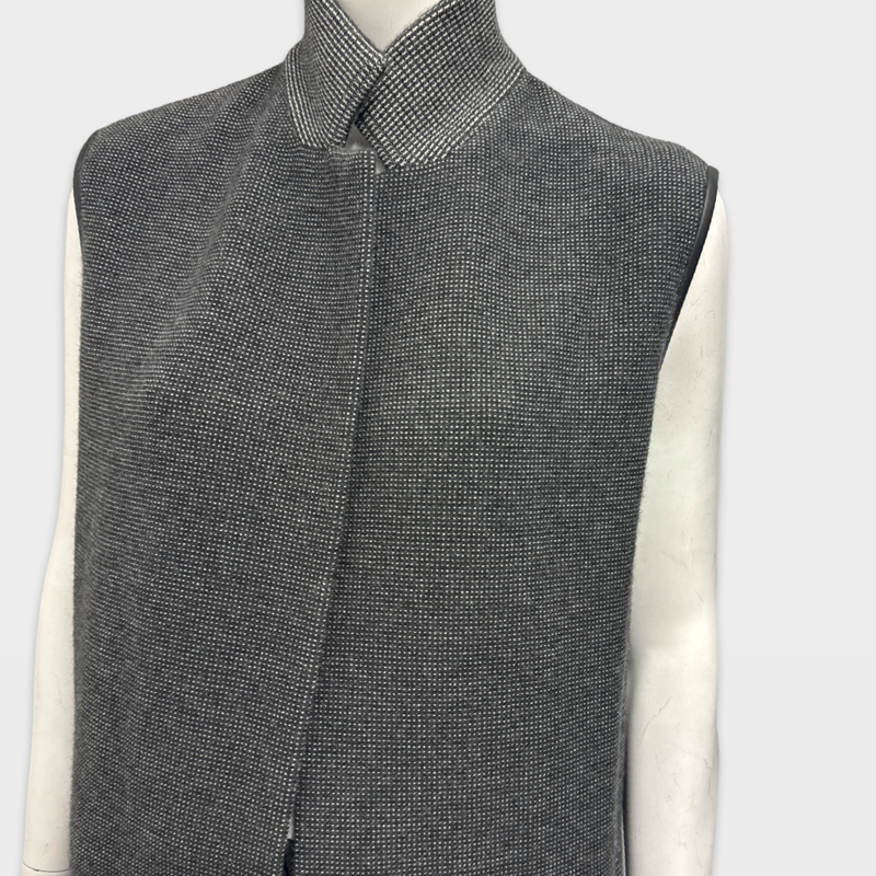 Loro Piana Women's Grey Cashmere Sleeveless belted cardigan