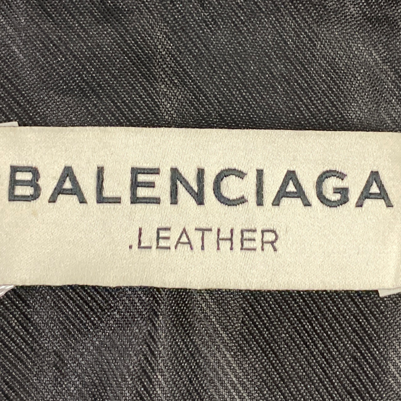 Balenciaga women's grey leather biker jacket