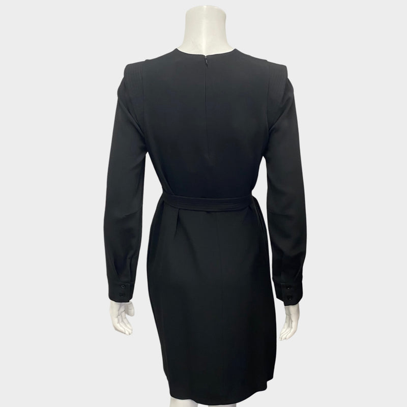 Stella Mccartney black long sleeve dress with floral embroidery
