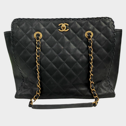 Chanel Women's Black Quilted Leather Handbag