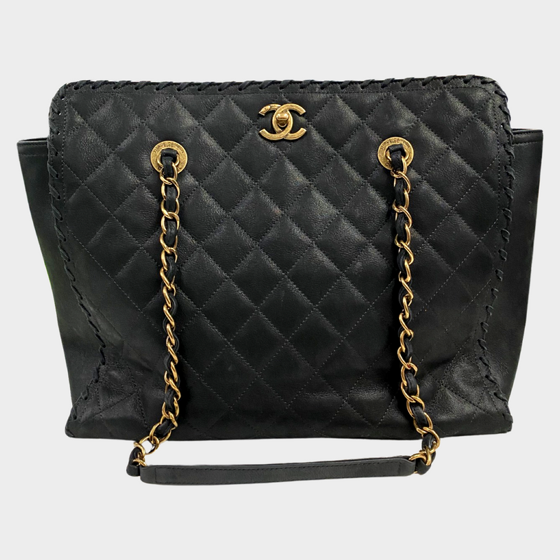 Chanel Women's Black Quilted Leather Handbag