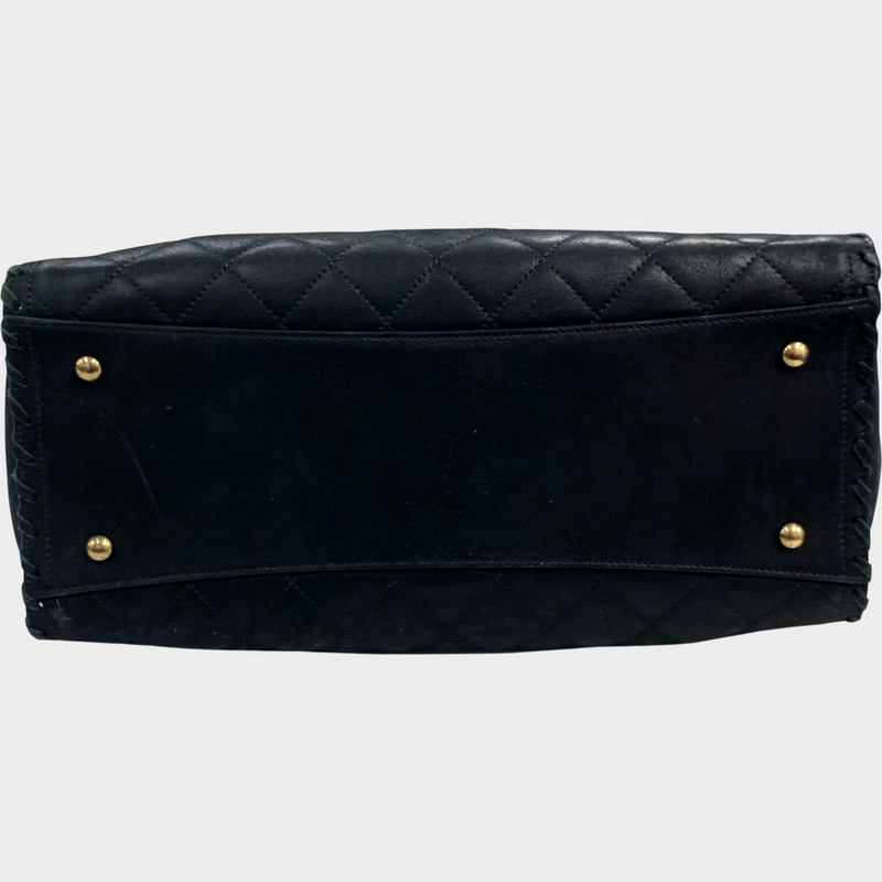 Chanel Women's Black Quilted Leather Handbag