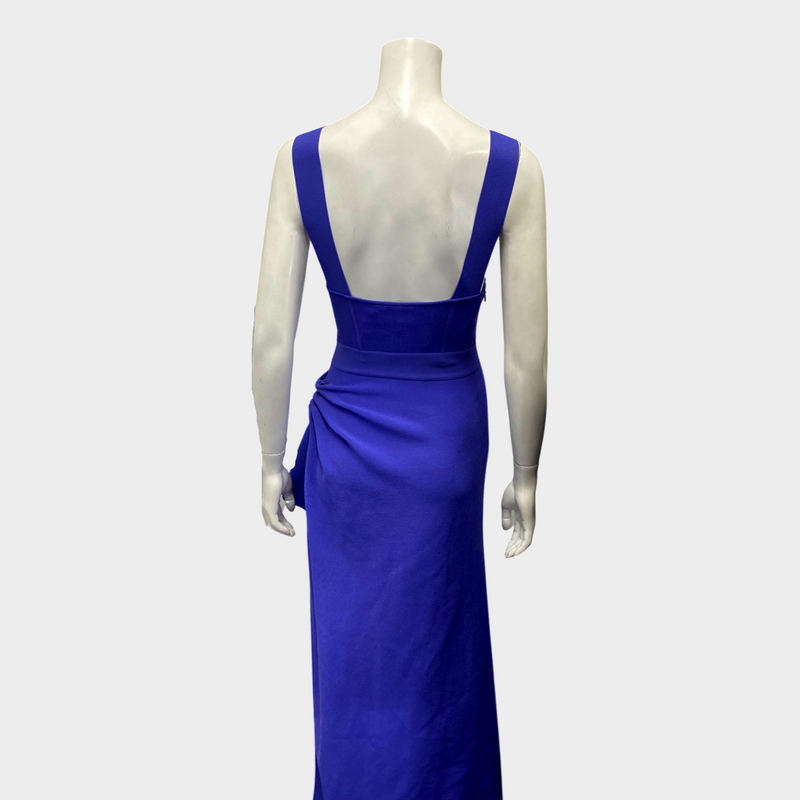 Hervé Léger purple cotton asymmetrical style long dress