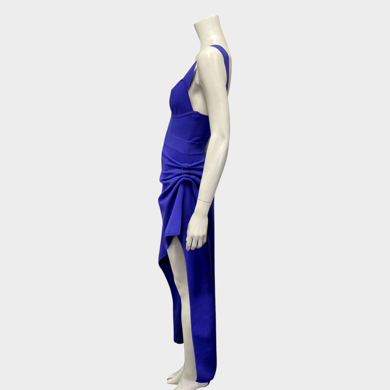 Hervé Léger purple cotton asymmetrical style long dress