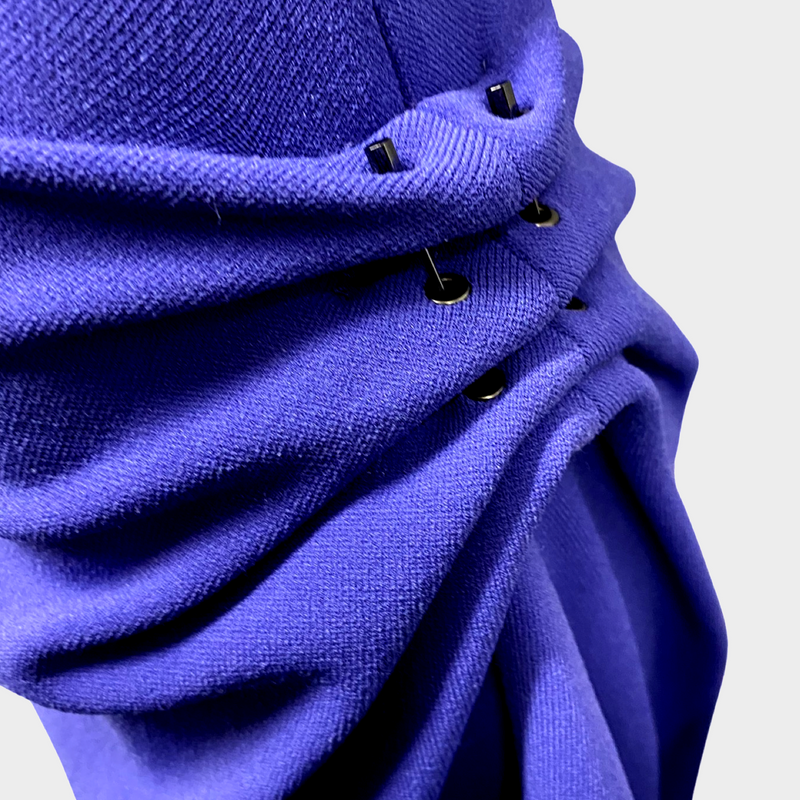 Hervé Léger purple cotton asymmetrical style long dress