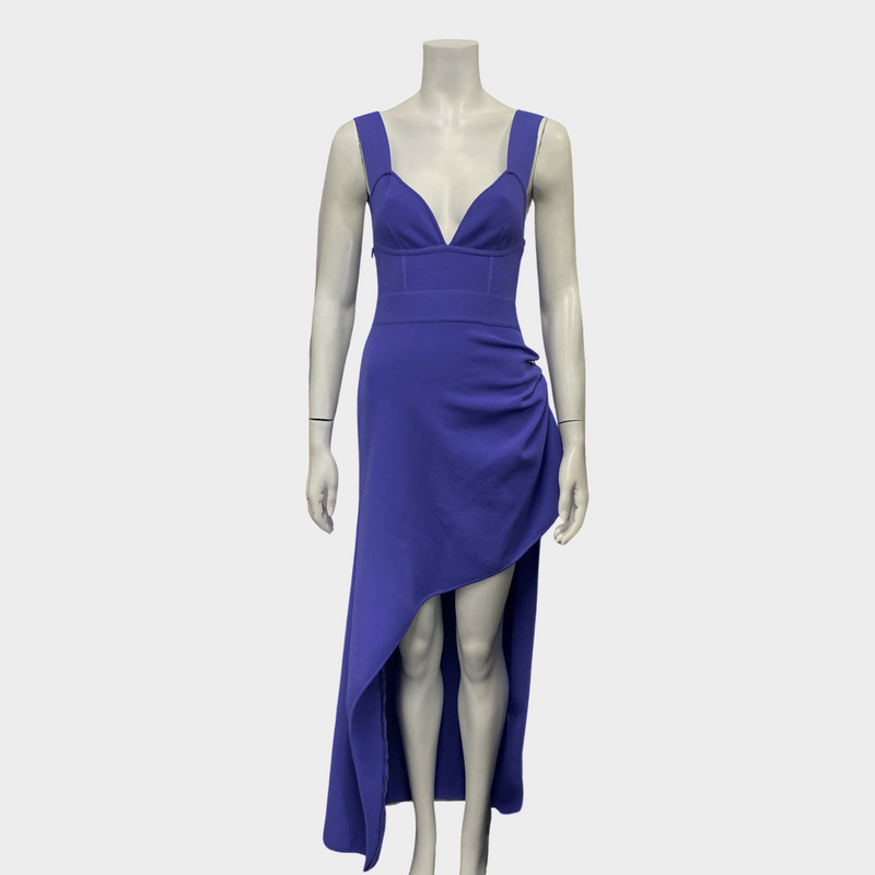 Hervé Léger purple cotton asymmetrical style long dress