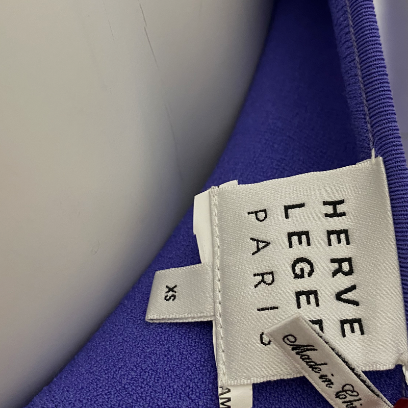 Hervé Léger purple cotton asymmetrical style long dress