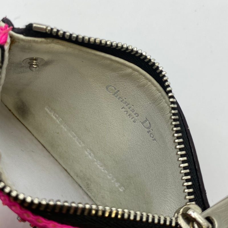 Christian Dior women's pink flower embellished wallet