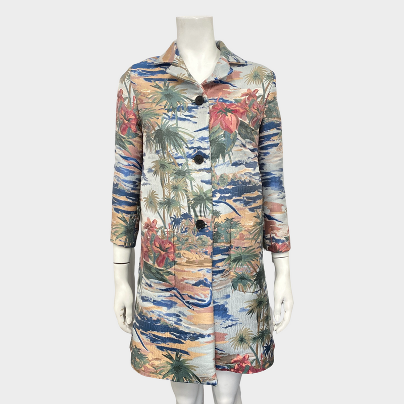 Valentino women's multicolour floral print silk coat
