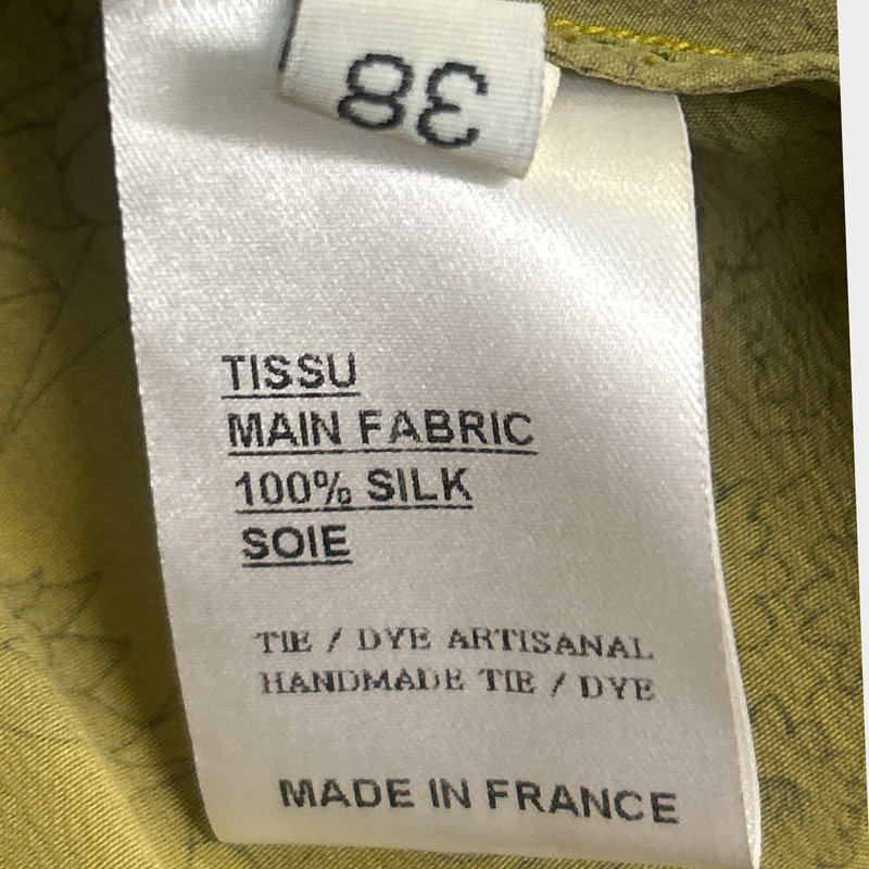 Balmain Olive Green Silk Sleeveless Maxi Dress