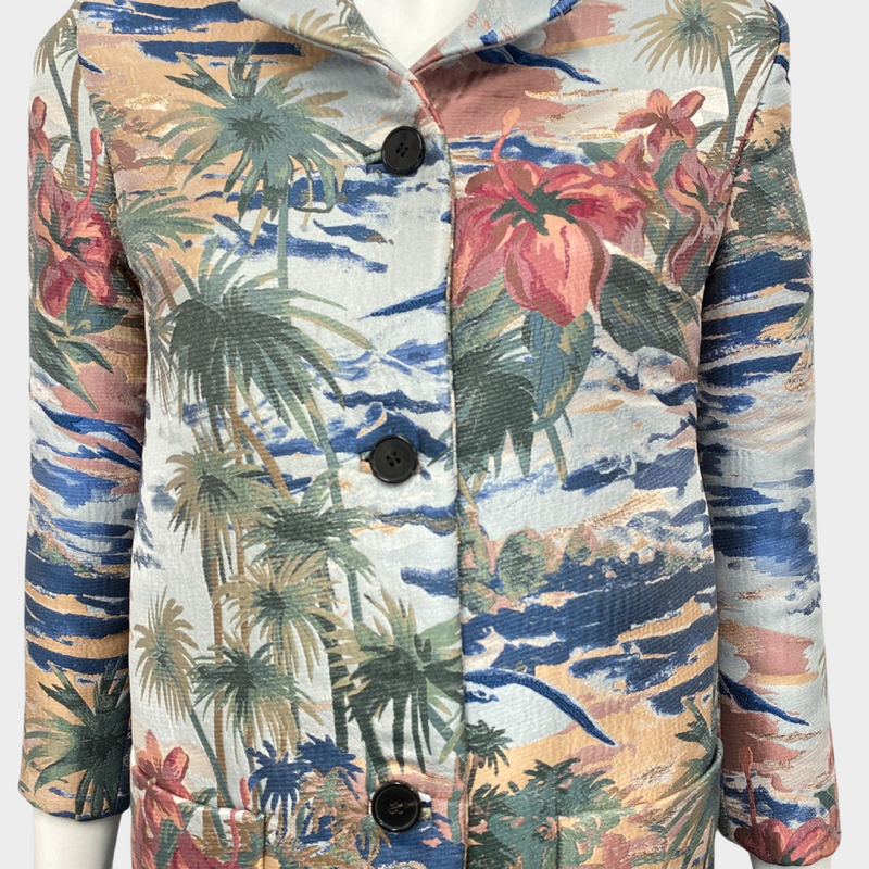 Valentino women's multicolour floral print silk coat