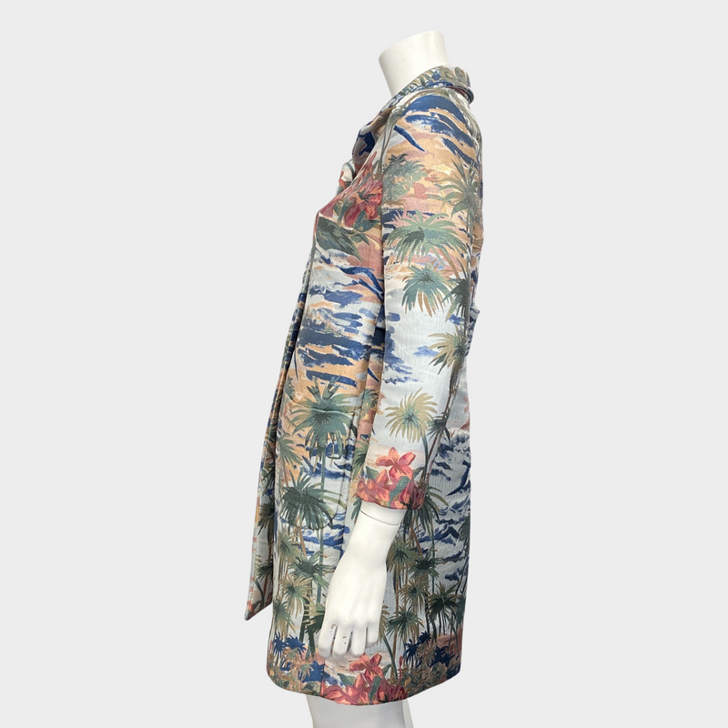 Valentino women's multicolour floral print silk coat