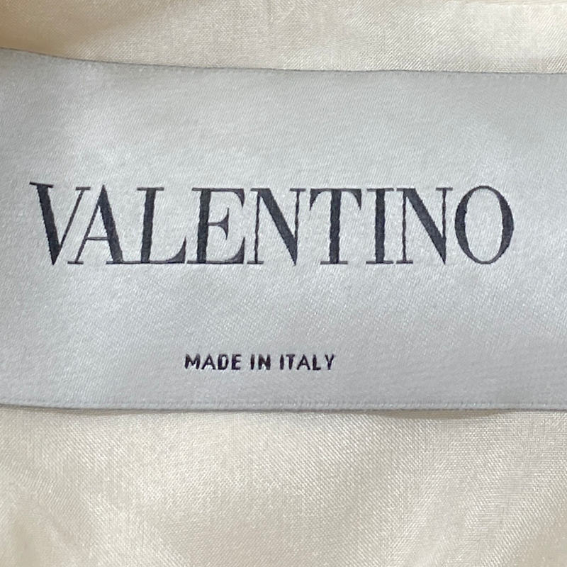 Valentino ecru long sleeve dress with lace panels