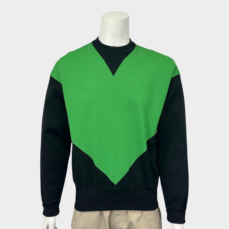 Bottega Veneta men’s black and green tech-jersey jumper