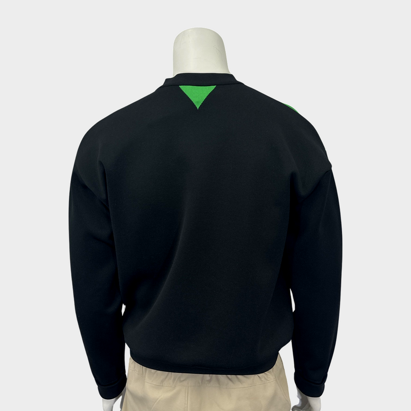 Bottega Veneta men’s black and green tech-jersey jumper