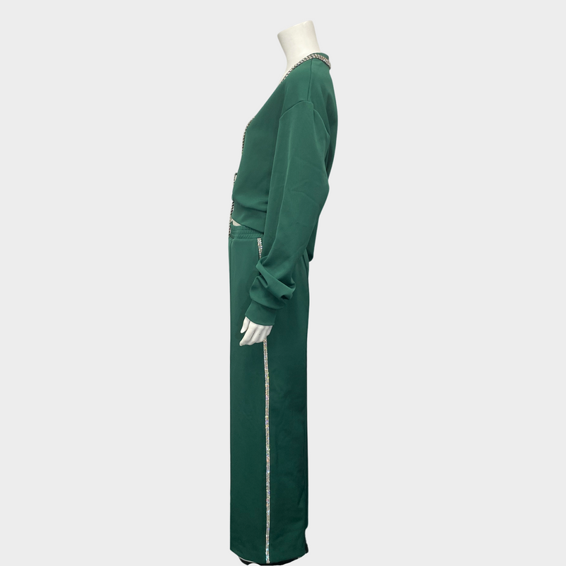 Area women's green crystal-trimmed set