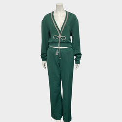 Area women's green crystal-trimmed set