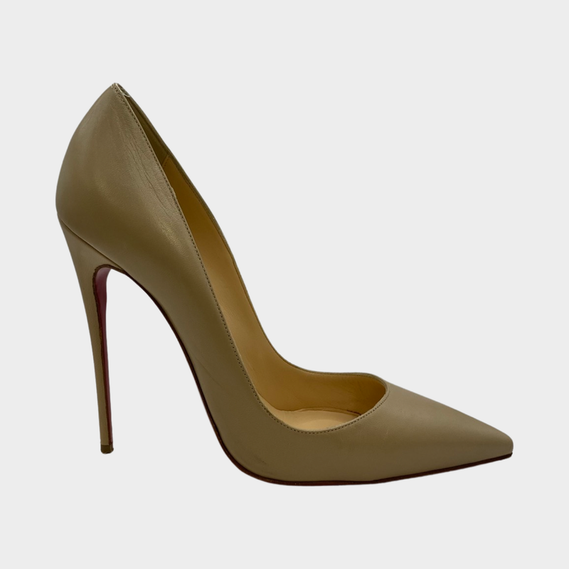 Christian Louboutin nude leather heels