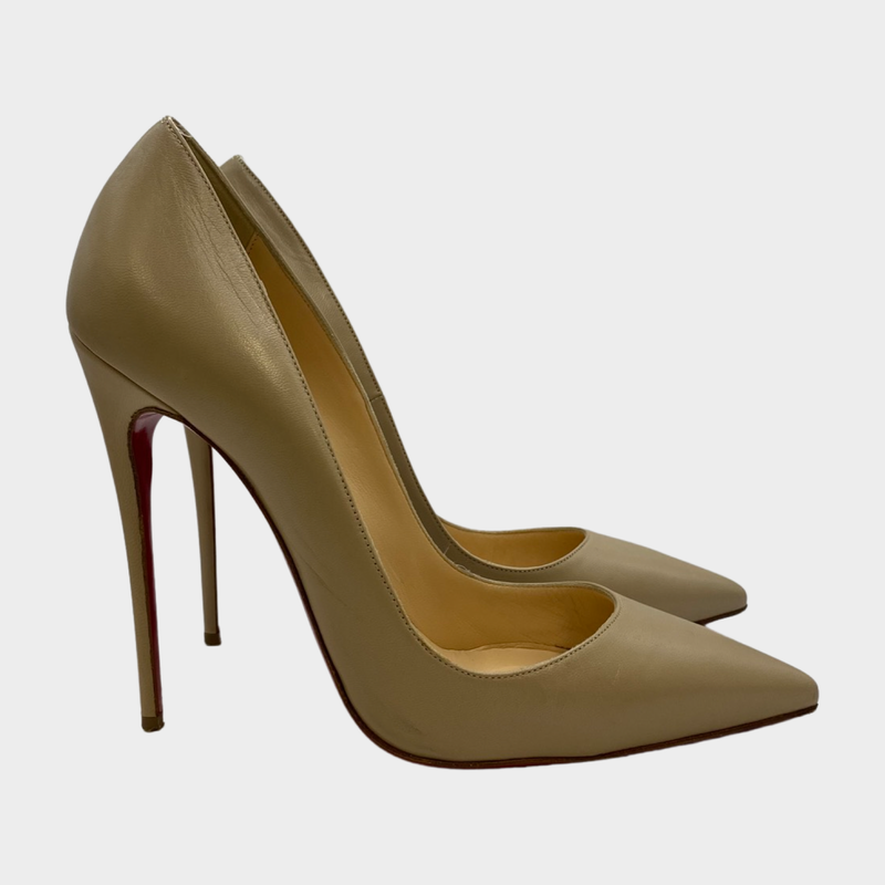 Christian Louboutin nude leather heels