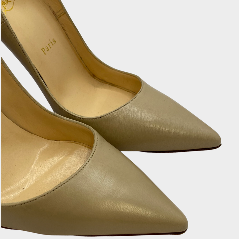 Christian Louboutin nude leather heels