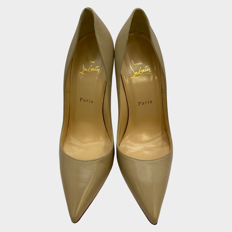 Christian Louboutin nude leather heels