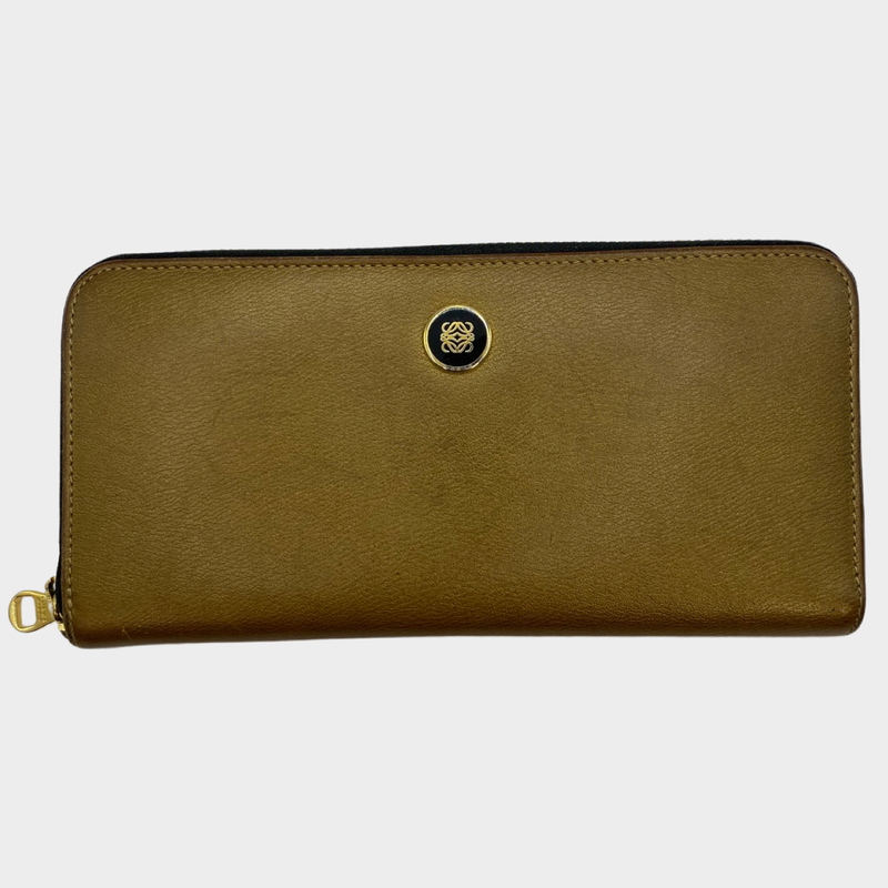 Loewe women's metallic brown leather wallet