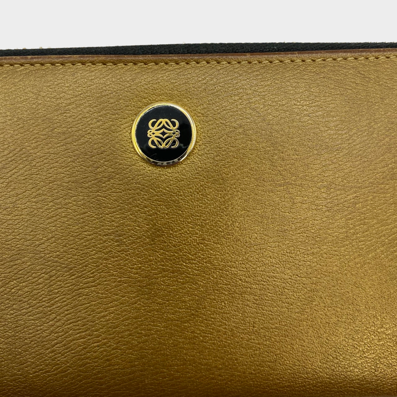Loewe women's metallic brown leather wallet