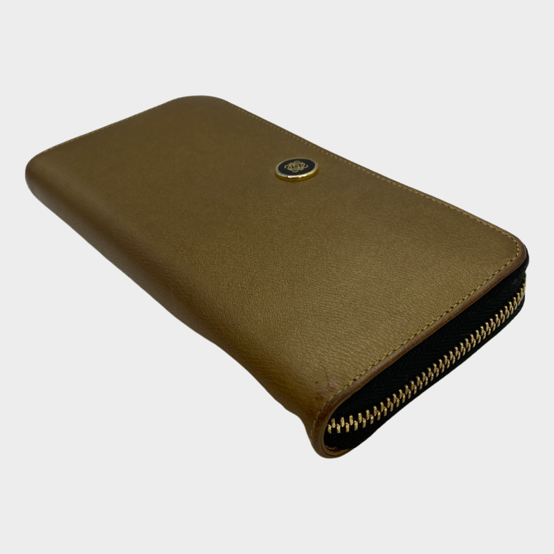 Loewe women's metallic brown leather wallet