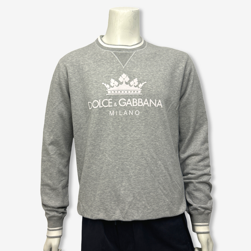 Dolce&Gabbana Men's Cotton Grey Logo Sweatshirt