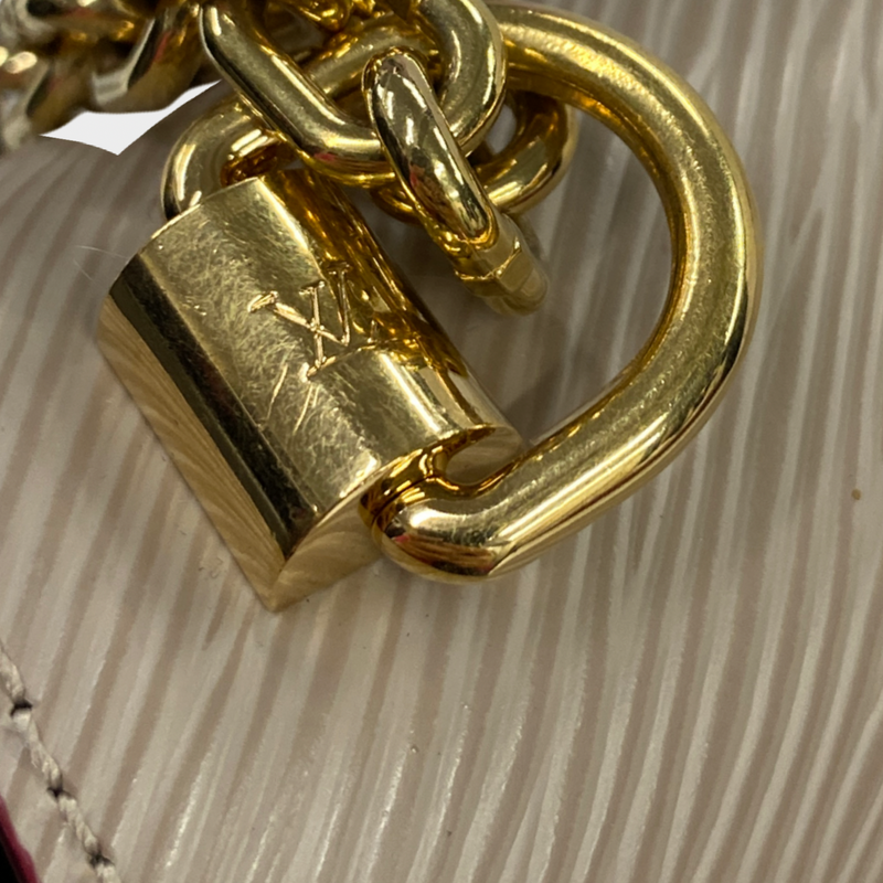 Louis Vuitton beige twist MM chain epi leather bag