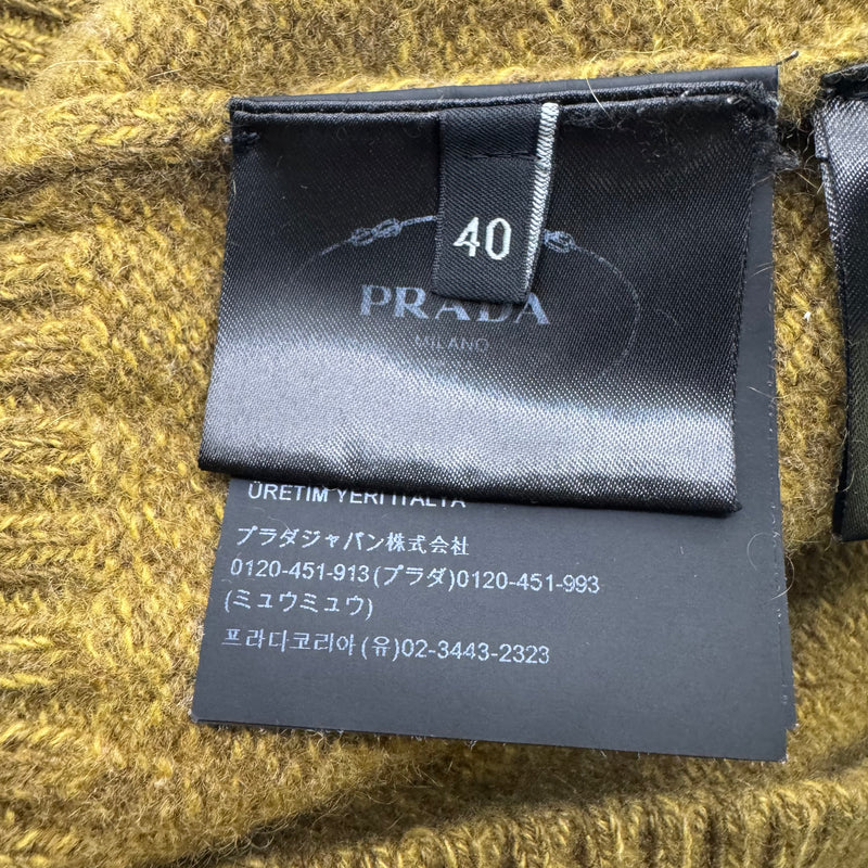 Prada Women's Light Brown Wool and Cashmere Blend Sweater