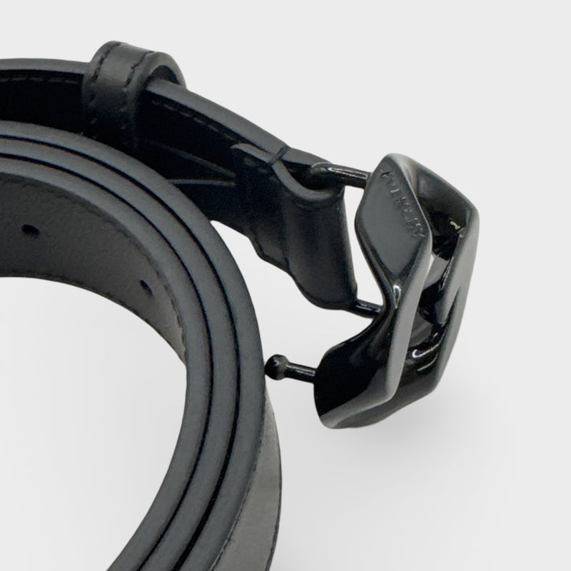 Givenchy Men's Black Leather G-chain Belt buckle