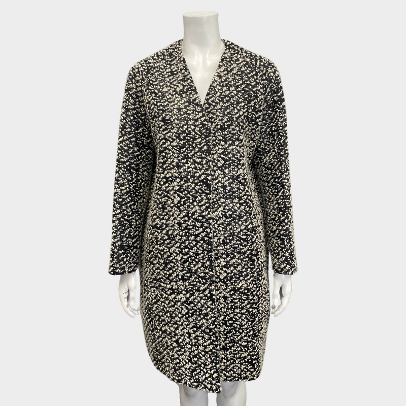 Balenciaga women's black and white tweed coat