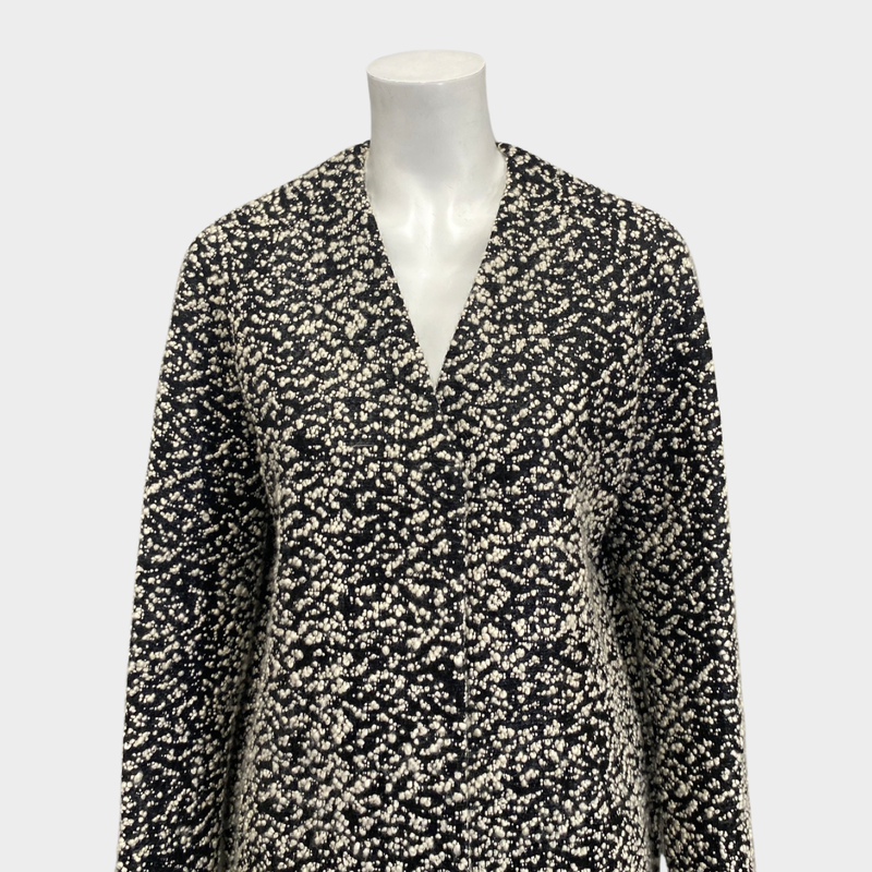 Balenciaga women's black and white tweed coat
