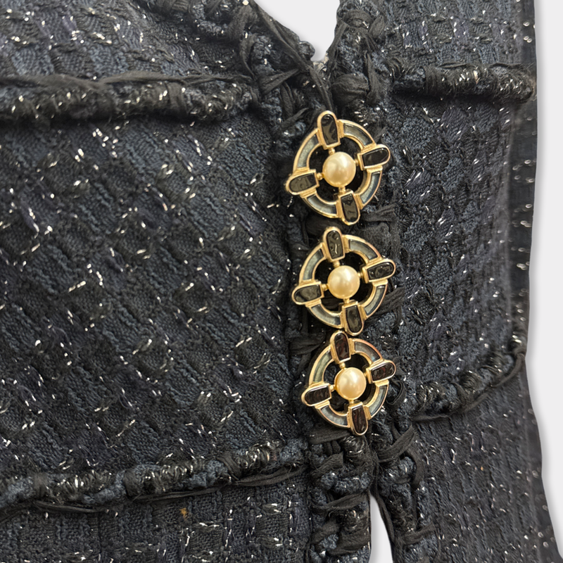 Chanel Women's Navy Blue Tweed Blazer