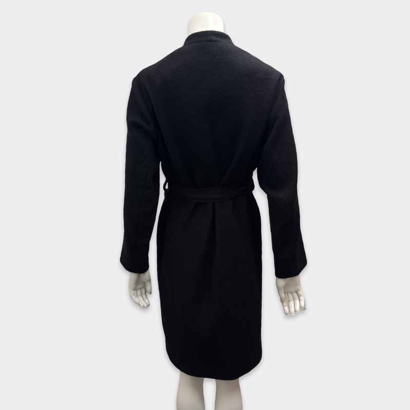 Isabel Marant Women's Black Wrap Style Wool Blend Coat