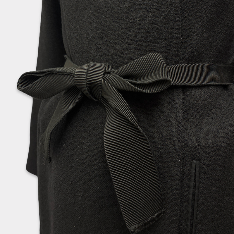 Isabel Marant Women's Black Wrap Style Wool Blend Coat