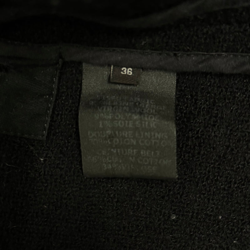 Isabel Marant Women's Black Wrap Style Wool Blend Coat