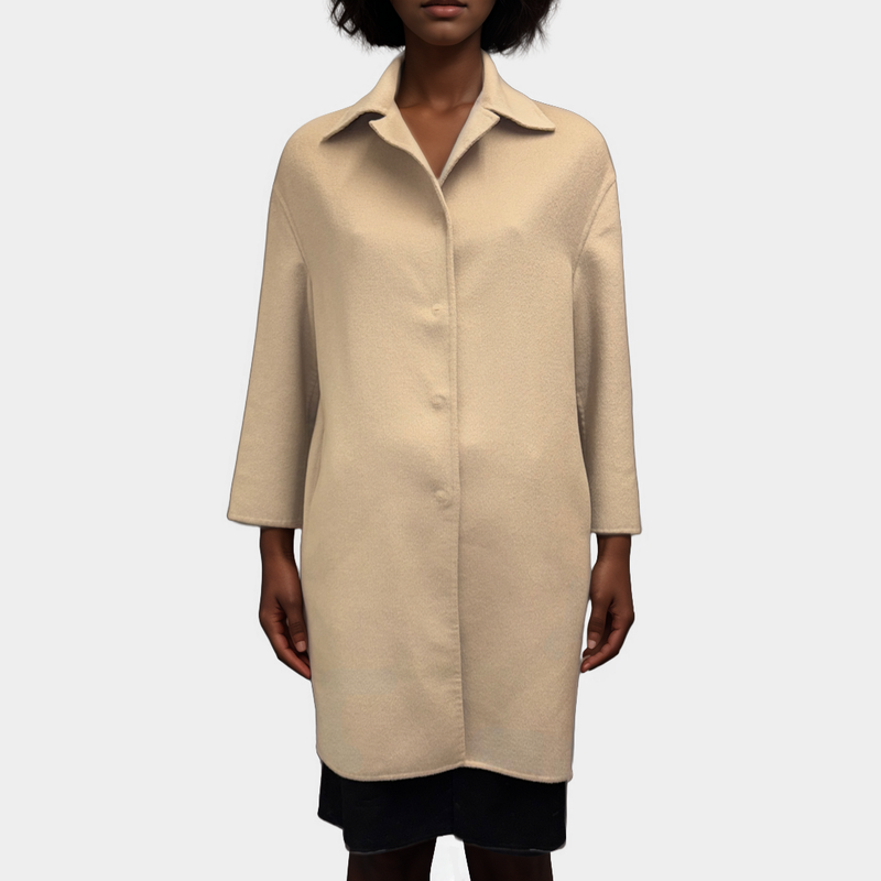 Prada Women's Wool, Angora and Cashgora Blend Beige Coat